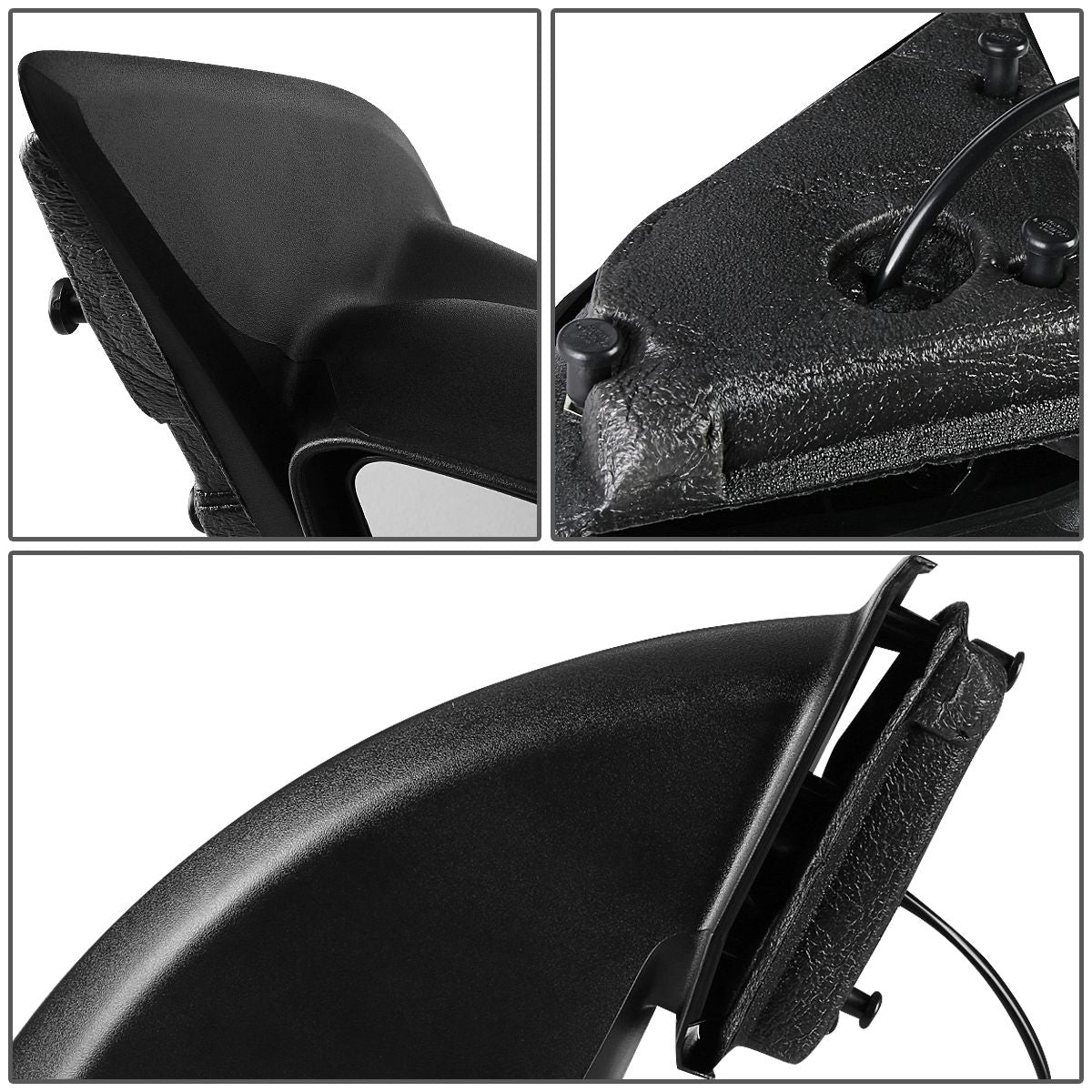 RETROVISOR MIRROR - OEM - 03-07 SATURN ION SEDAN - POWERED - TEXTURED - BLACK - RIGHT