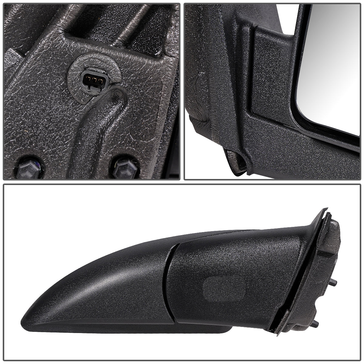 RETROVISOR MIRROR - OEM - 05-09 CHEVY EQUINOX/02-07 SATURN VUE-POWER ADJUST-MANUAL FOLDING-TEXTURED BLACK