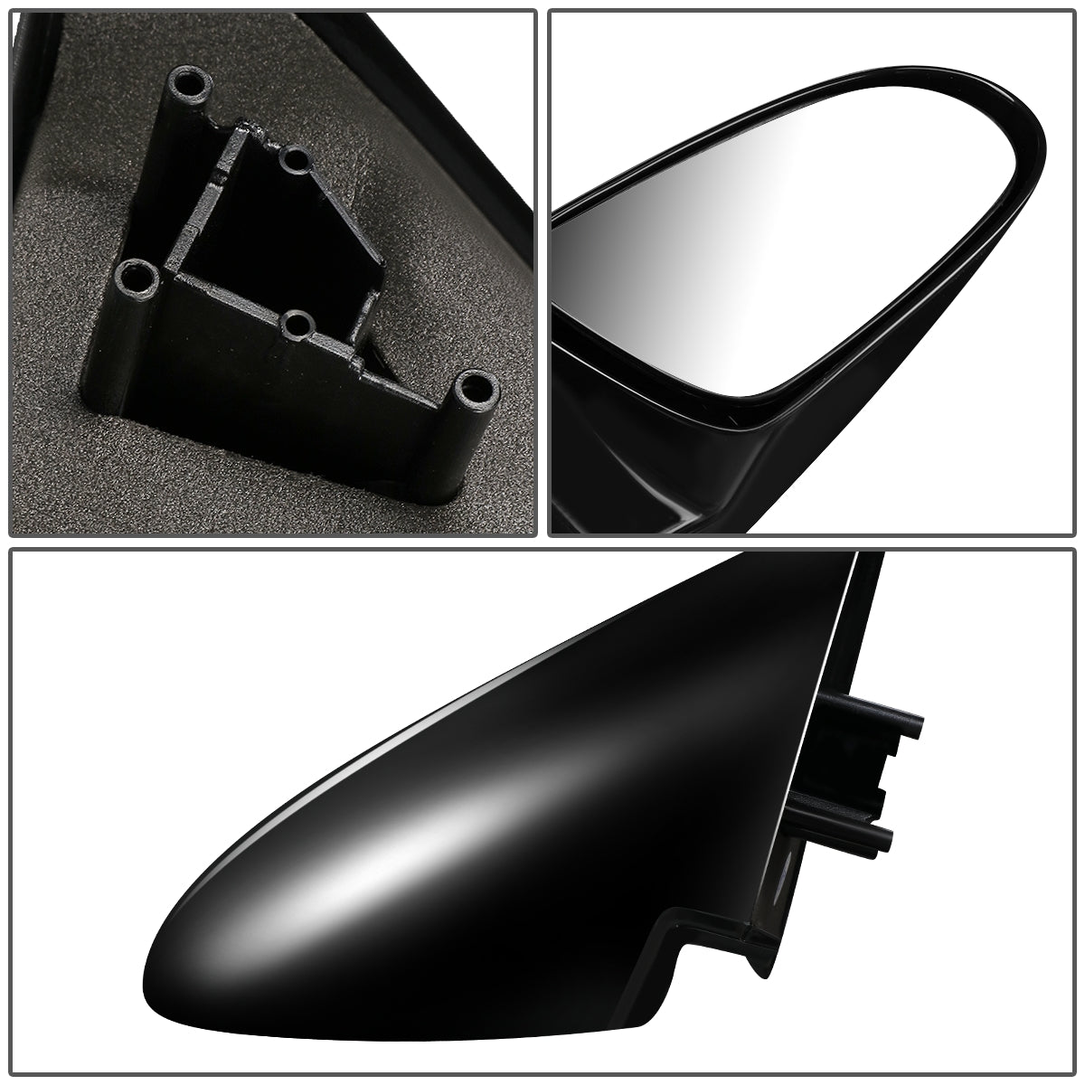 RETROVISOR MIRROR - OEM - 95-97 GEO METRO - MANUAL - W/O LEVER - BLACK MATERIAL - RIGHT