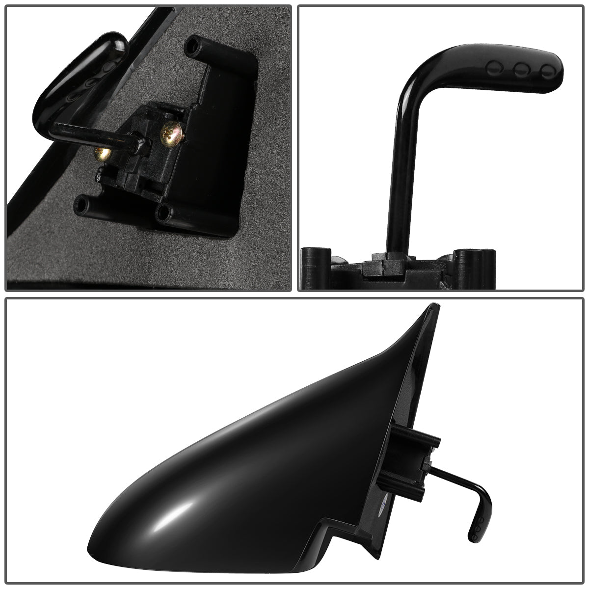 RETROVISOR MIRROR - OEM - 95-97 GEO METRO - MANUAL - W/ LEVER - BLACK MATERIAL - RIGHT