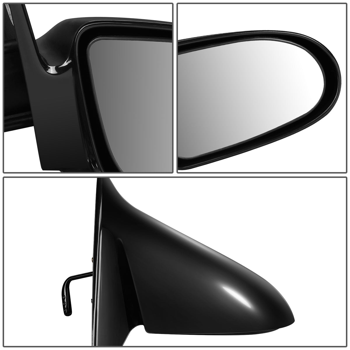 RETROVISOR MIRROR - OEM - 95-97 GEO METRO - MANUAL - W/ LEVER - BLACK MATERIAL - RIGHT