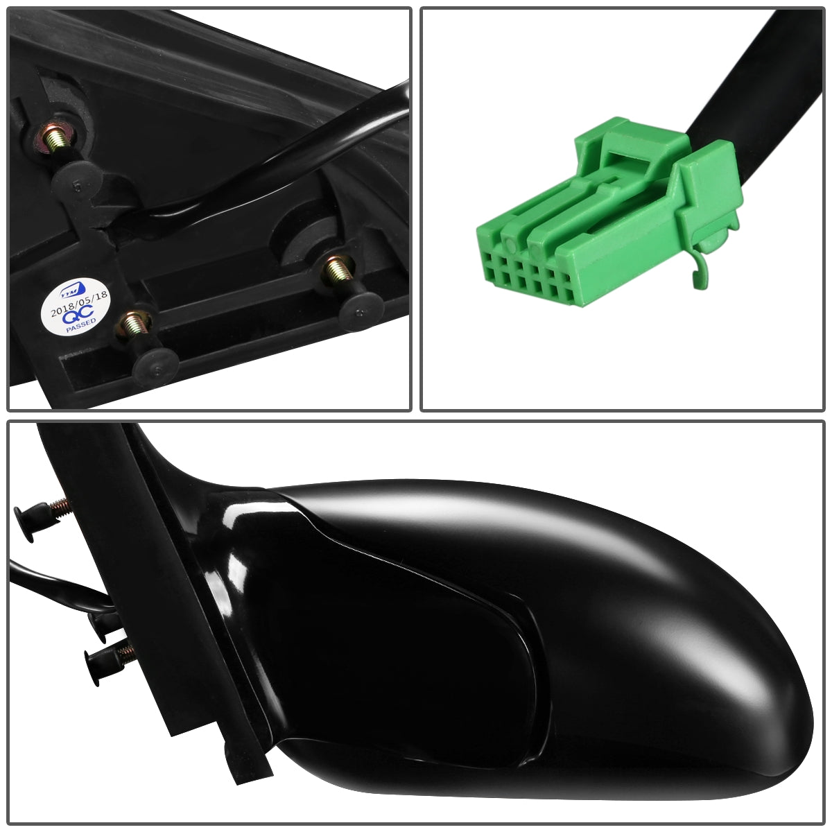 RETROVISOR MIRROR - OEM - 98-05 BUICK PARK AVENUE - POWERED - PAINTABLE - BLACK - RIGHT