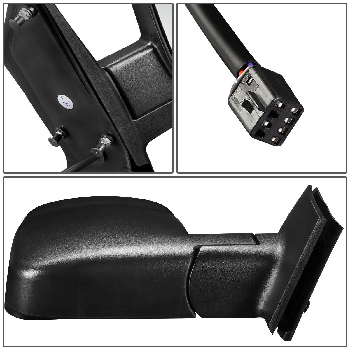 RETROVISOR MIRROR - OEM - 03-07 CHEVY EXPRESS 1500, 2500, 3500 / 03-07 GMC SAVANA 1500, 2500, 3500 - POWERED - HEATED - TEXTURED - BLACK - RIGHT