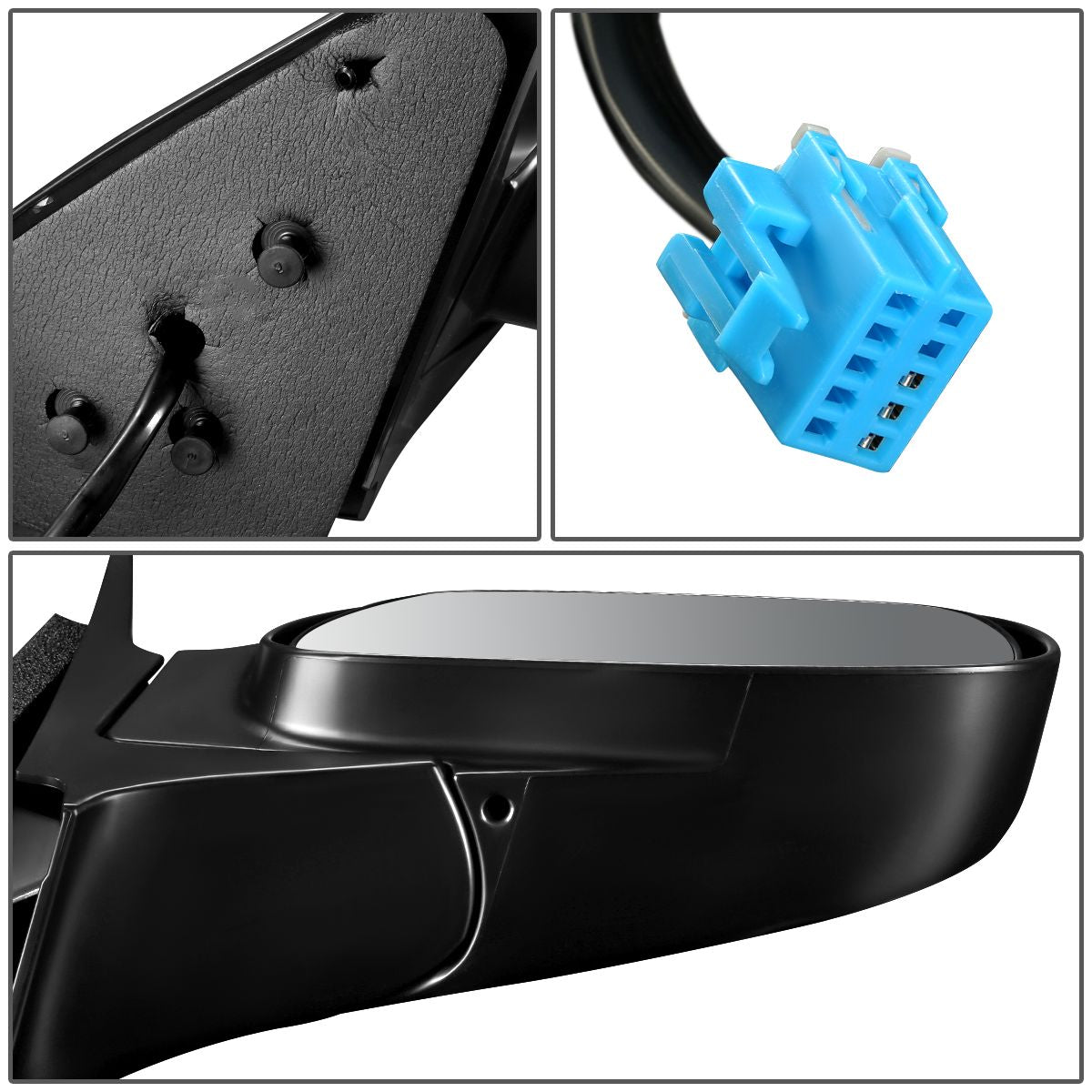 RETROVISOR MIRROR - OEM - 02-07 BUICK RENDEZVOUS - POWERED - PAINTABLE - BLACK - RIGHT