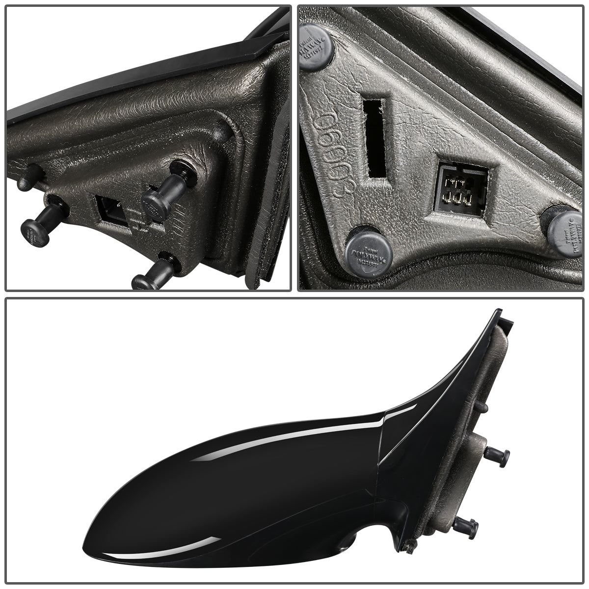 RETROVISOR MIRROR - OEM - 05-09 BUICK ALLURE / 05-09 BUICK LACROSSE - POWERED - HEATED - PAINTABLE - BLACK - RIGHT