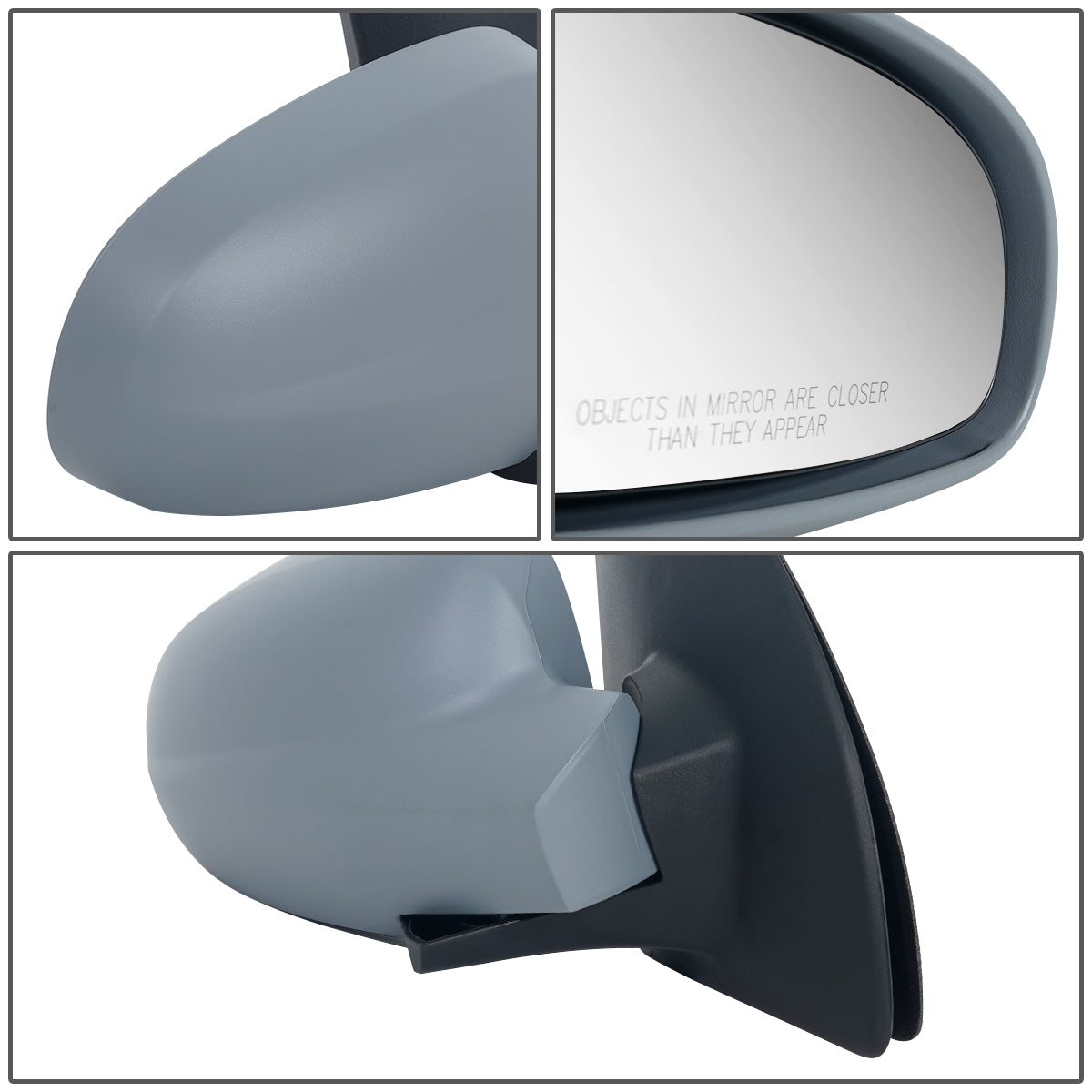 RETROVISOR MIRROR - OEM - 04-08 CHEVY AVEO / 09-11 CHEVY AVEO5 / 09-10 PONTIAC G3 - MANUAL - HEATED - PAINTABLE - GRAY - RIGHT