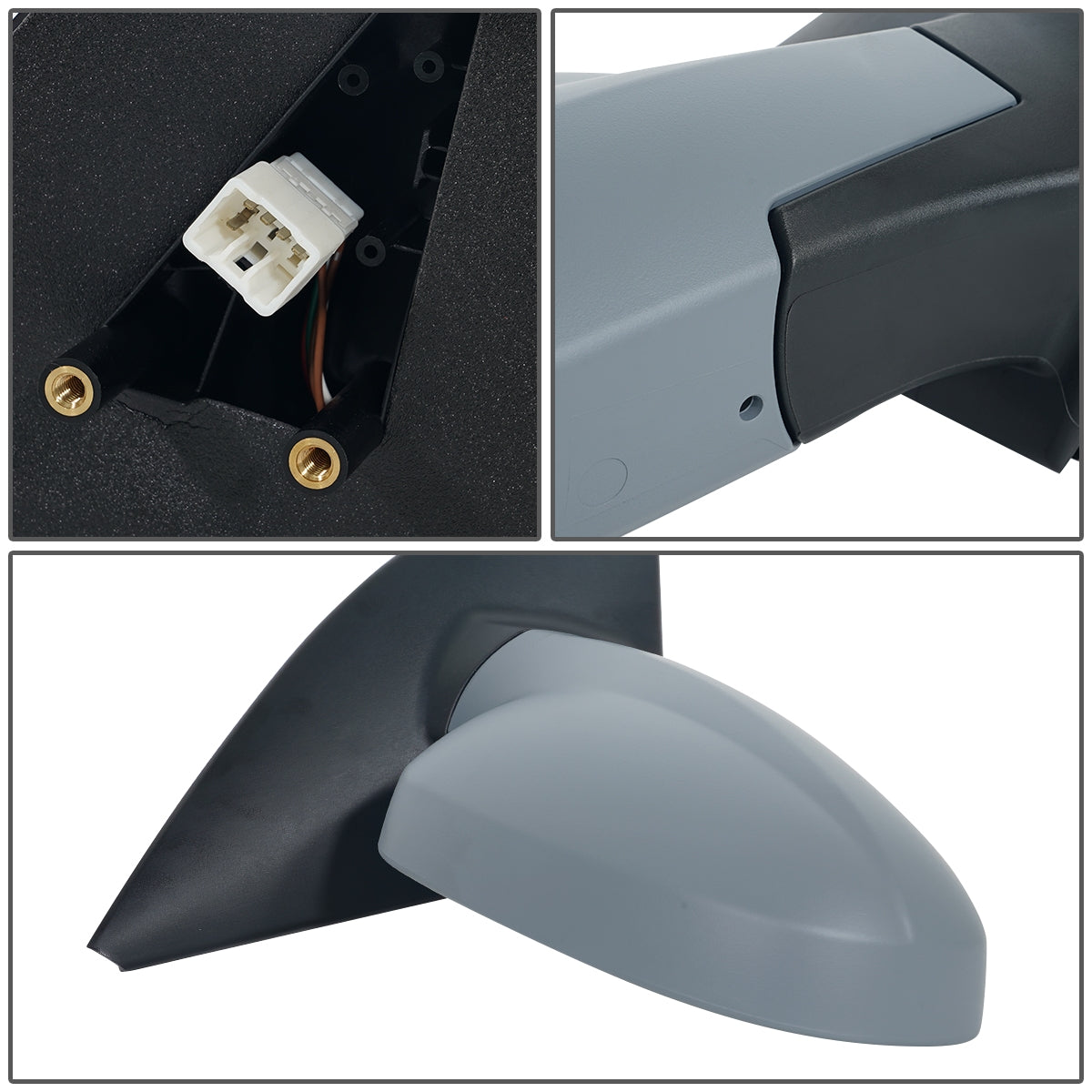 RETROVISOR MIRROR - OEM - 04-08 CHEVY AVEO / 09-11 CHEVY AVEO5 / 09-10 PONTIAC G3 - MANUAL - HEATED - PAINTABLE - GRAY - RIGHT