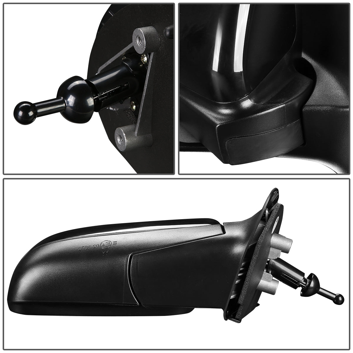 RETROVISOR MIRROR - OEM - 07-11 CHEVY AVEO - MANUAL - PAINTABLE - BLACK - RIGHT