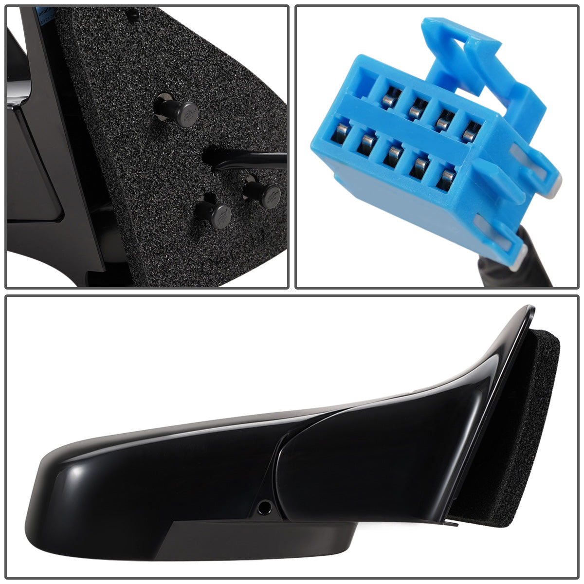 RETROVISOR MIRROR - OEM - 02-05 BUICK RENDEZVOUS - POWERED - HEATED - W/ MEMORY - FOLDING - BLACK MATERIAL - RIGHT