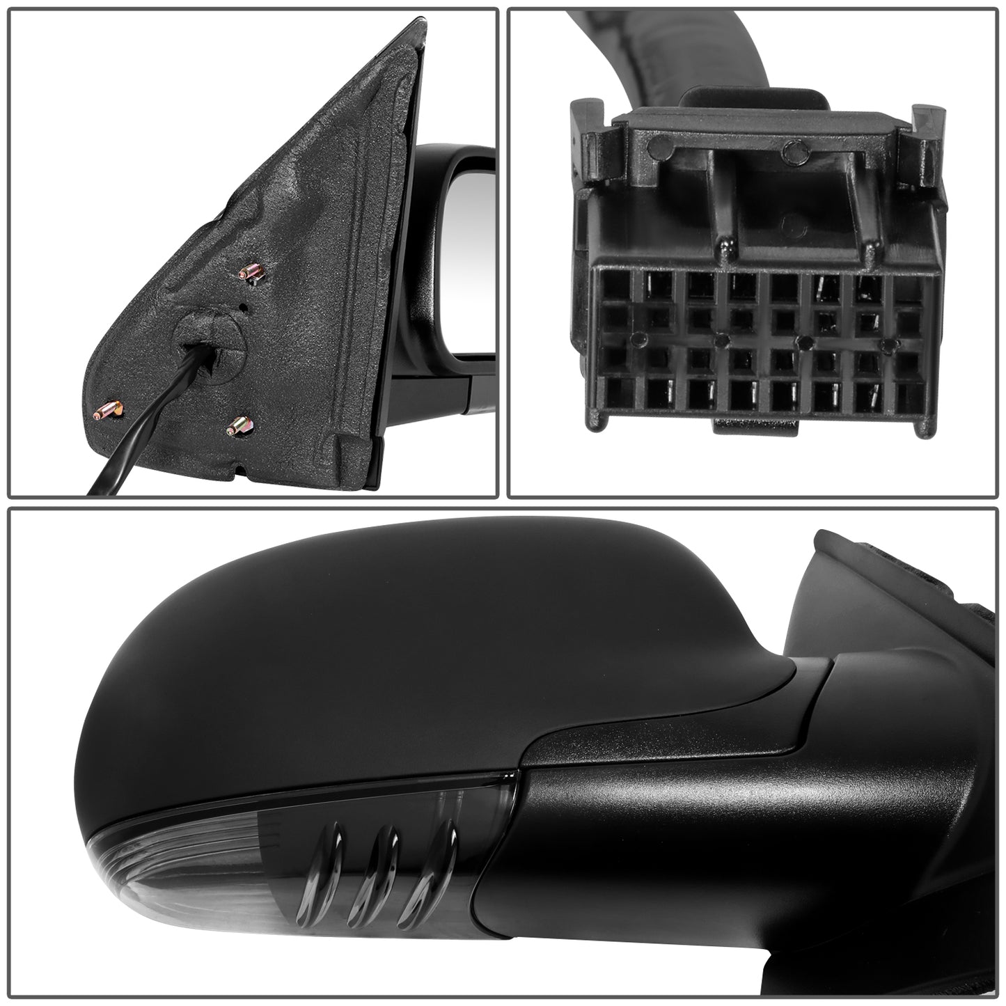 RETROVISOR MIRROR - OE STYLE - BUICK RAINIER 07 - CHEVROLET TRAILBLAZER 07 - GMC ENVOY 07 - WITH POWER WITH HEATED WITH CLEAR SIGNAL WITH MEMORY - PASSENGER SIDE - PAINT TO MATCH - BLACK