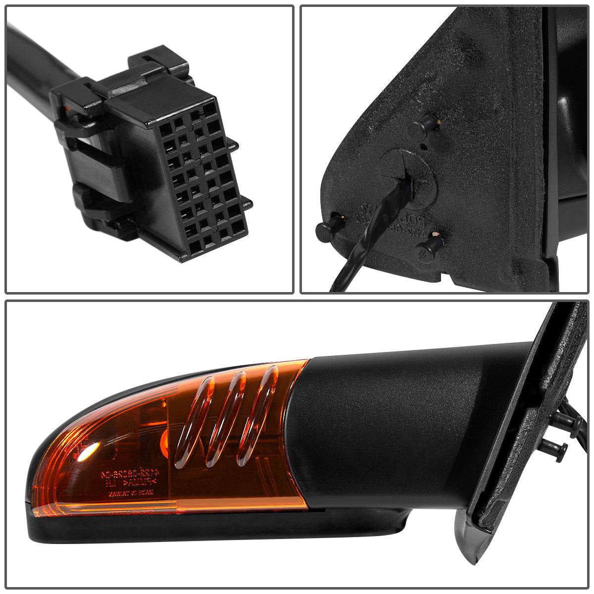 RETROVISOR MIRROR - OEM - 02-05 CHEVY TRAIL BLAZER - POWERED - HEATED - W/ MEMORY - W/ SIGNAL LIGHT - FOLDING - BLACK MATERIAL - RIGHT