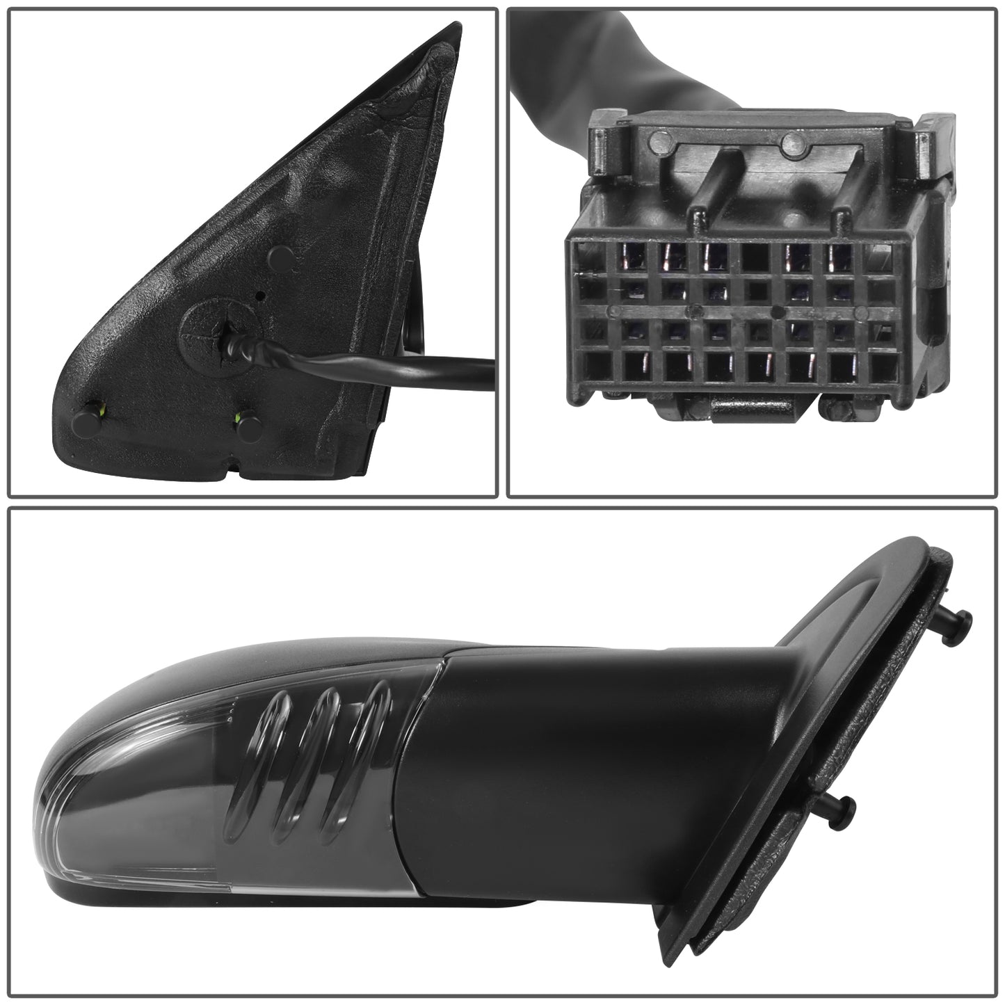 RETROVISOR MIRROR - OE STYLE - BUICK RAINIER 2006-2007 - CHEVROLET TRAILBLAZER 2006-2007 - GMC ENVOY 2006-2007 - WITH POWER WITH HEATED WITH AMBER SIGNAL WITH MEMORY - PASSENGER RIGHT SIDE - BLACK