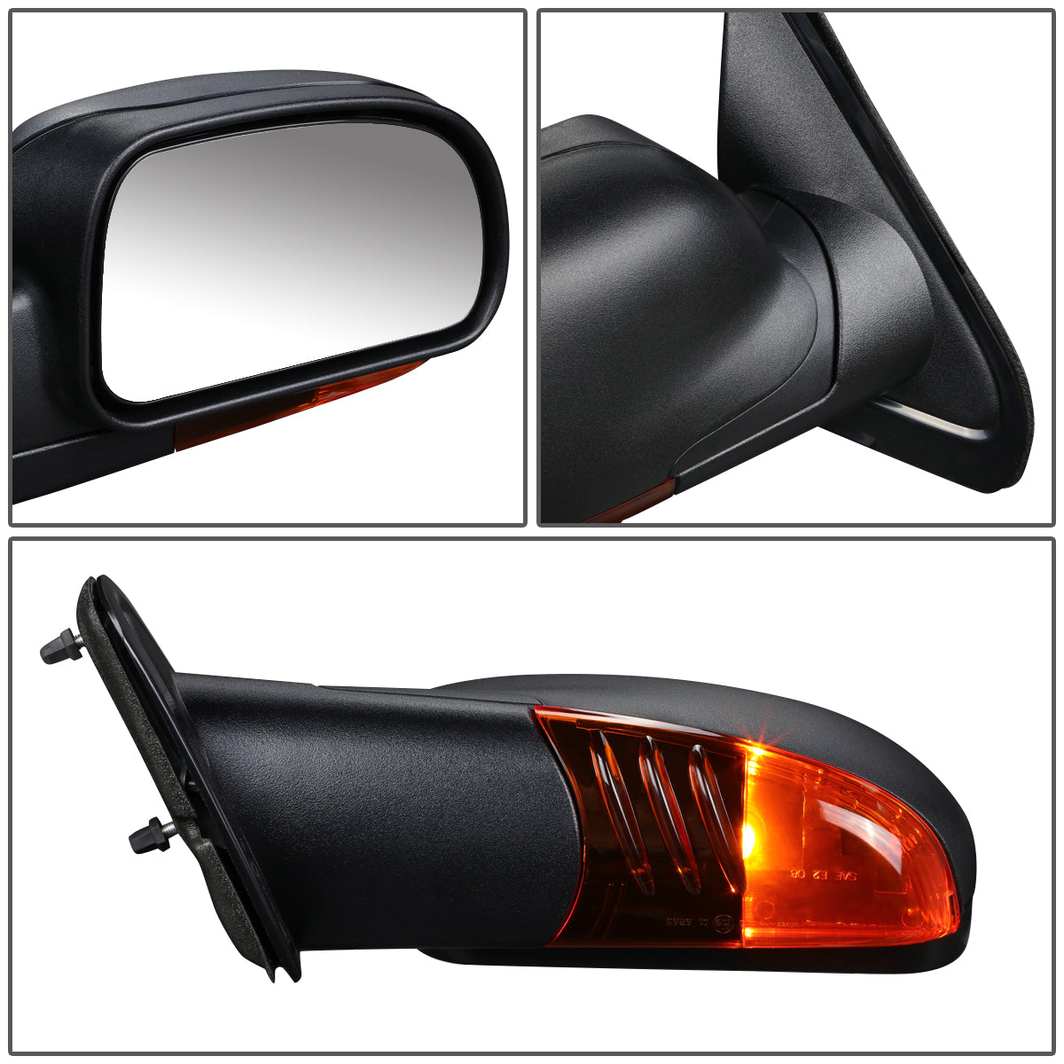 RETROVISOR MIRROR - OEM - 02-05 CHEVY TRAIL BLAZER - POWERED - HEATED - W/ SIGNAL LIGHT - FOLDING - TEXTURED - BLACK - RIGHT