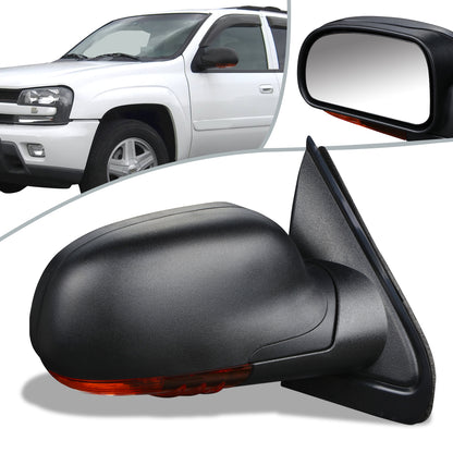 RETROVISOR MIRROR - OEM - 02-05 CHEVY TRAIL BLAZER - POWERED - HEATED - W/ SIGNAL LIGHT - FOLDING - TEXTURED - BLACK - RIGHT