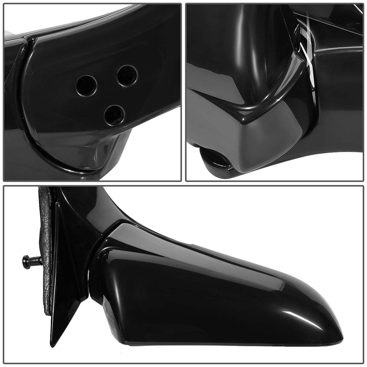 RETROVISOR MIRROR - OEM - 03-07 CADILLAC CTS, CTS-V - POWERED - HEATED - W/ MEMORY - W/ BLUE GLASS - FOLDING - BLACK - RIGHT