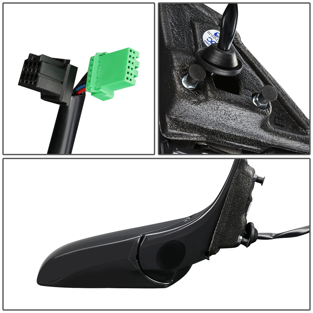 RETROVISOR MIRROR - OEM - 03-07 CADILLAC CTS, CTS-V - POWERED - HEATED - W/ MEMORY - W/ BLUE GLASS - POWERED FOLDING - BLACK - RIGHT