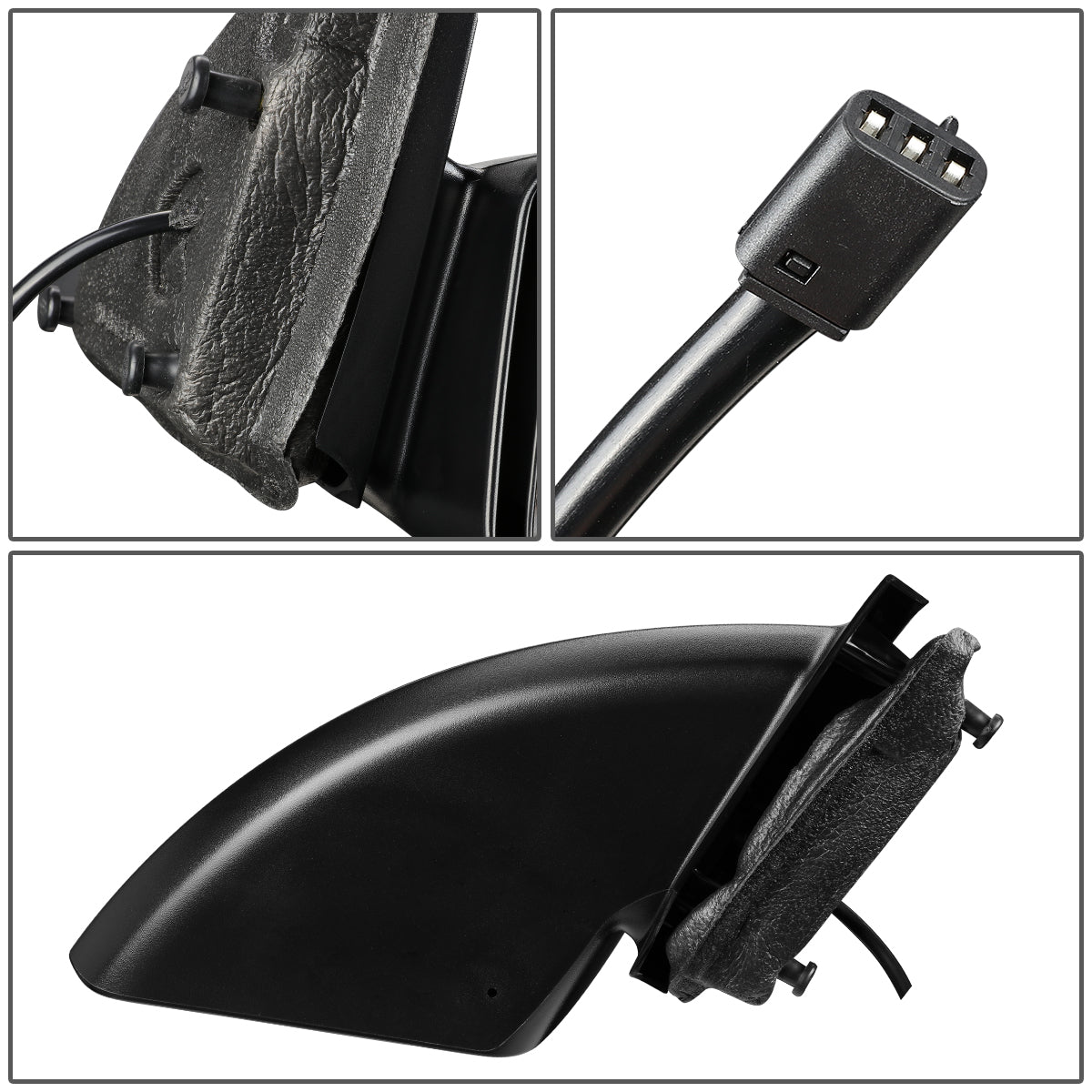 RETROVISOR MIRROR - OEM - 03-07 SATURN ION COUPE - POWERED - TEXTURED - BLACK - RIGHT