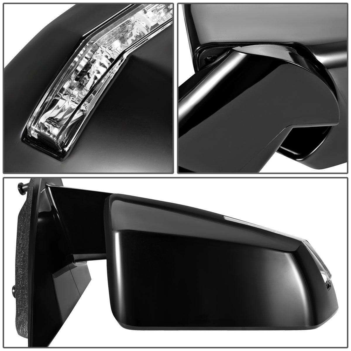 RETROVISOR MIRROR - OEM - 07-10 SATURN OUTLOOK - POWERED - HEATED - W/ SIGNAL LIGHT - W/ MEMORY - POWERED FOLDING - BLACK MATERIAL - RIGHT