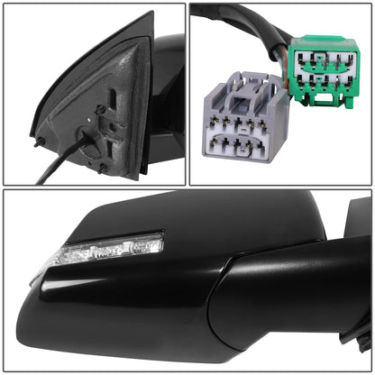 RETROVISOR MIRROR - OE STYLE - CHEVROLET TRAVERSE 09-12 - WITH POWER WITH HEATED WITH SIGNAL WITH BLIND SPOT WITH MEMORY - PASSENGER SIDE - PAINT TO MATCH - BLACK