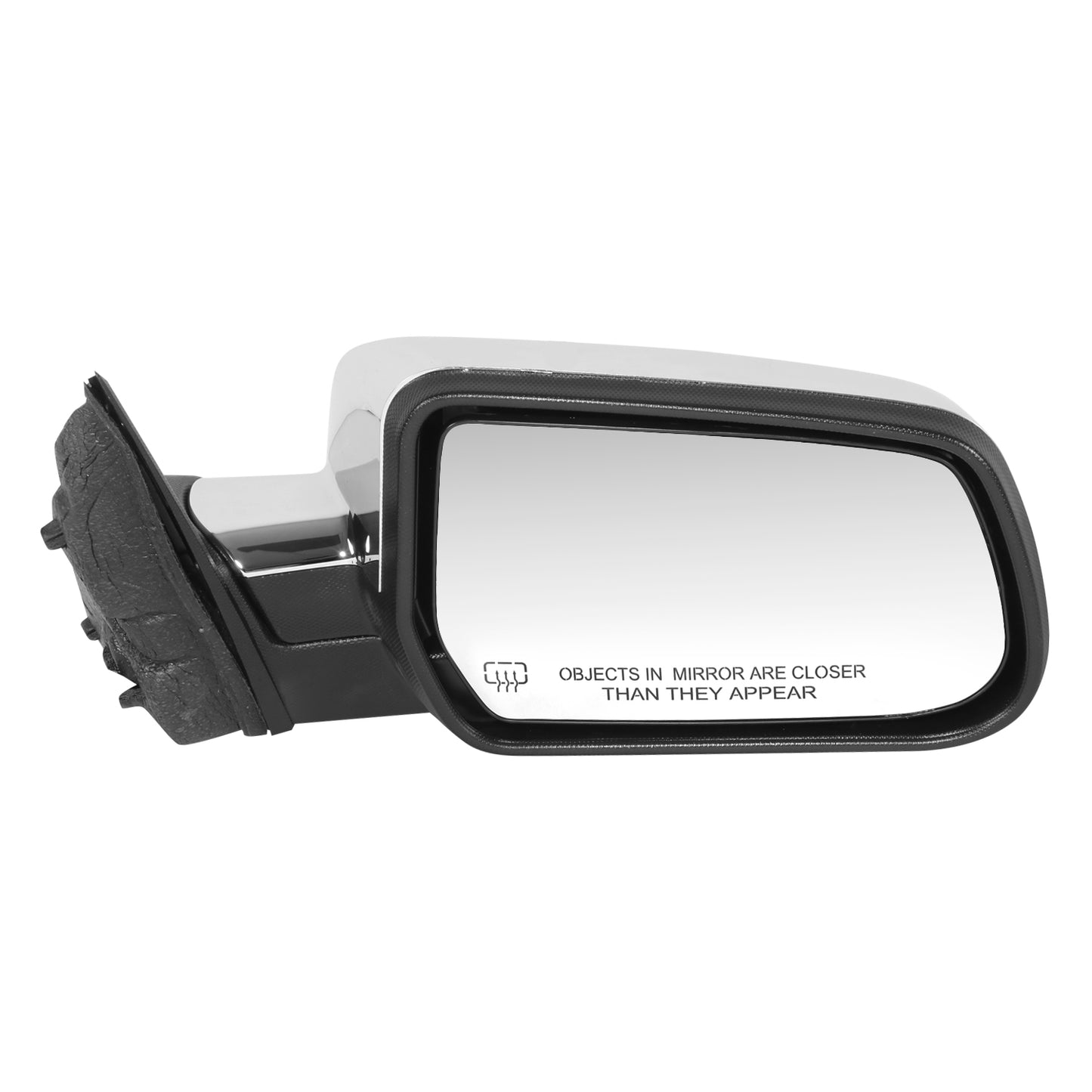 RETROVISOR MIRROR - OE STYLE - CHEVROLET EQUINOX 10-12 - GMC TERRAIN 10-11 - WITH POWER WITH HEATED GLASS CHROME COVER - PASSENGER SIDE - SMOOTH - BLACK / CHROME