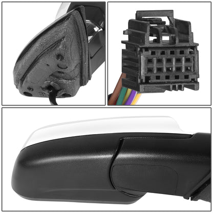 RETROVISOR MIRROR - OE STYLE - CHEVROLET EQUINOX 10-12 - GMC TERRAIN 10-11 - WITH POWER WITH HEATED GLASS CHROME COVER - PASSENGER SIDE - SMOOTH - BLACK / CHROME