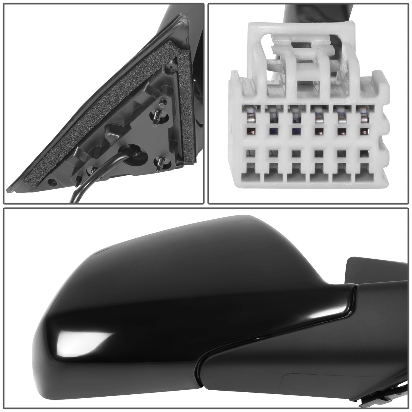 RETROVISOR MIRROR - OE STYLE - CADILLAC CTS 2008-2014 - WITH POWER WITH HEATED GLASS - PASSENGER RIGHT SIDE - BLACK