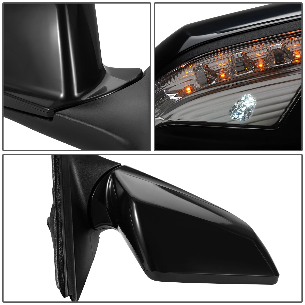 RETROVISOR MIRROR - OEM - 10-15 BUICK LACROSSE - POWERED - HEATED - W/ SIGNAL LIGHT - W/ PUDDLE LIGHT - FOLDING - BLACK MATERIAL - RIGHT