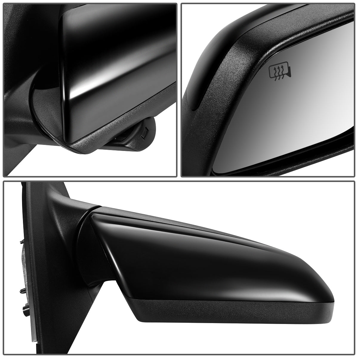 RETROVISOR MIRROR - OEM - 06-12 CHEVY IMPALA / 06-08 CHEVY MONTE CARLO - POWERED - HEATED - FOLDING - BLACK MATERIAL - RIGHT