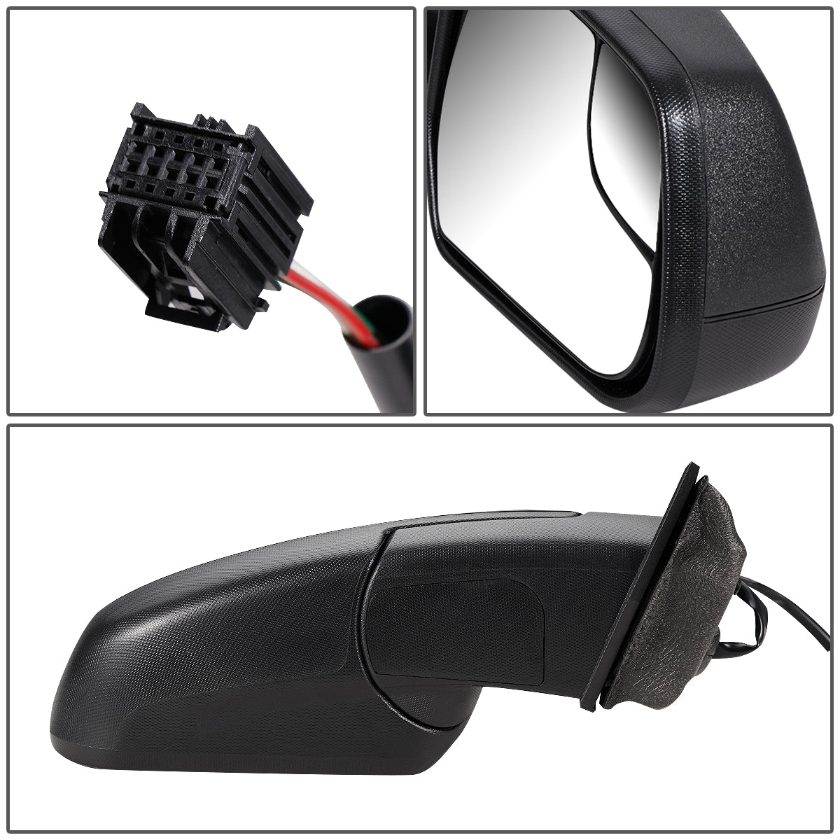 RETROVISOR MIRROR - OEM - 10-16 CHEVY EQUINOX - POWERED - FOLDING - W/ BLIND SPOT GLASS - TEXTURED - BLACK - RIGHT