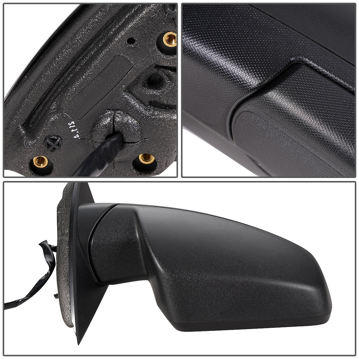 RETROVISOR MIRROR - OEM - 10-16 CHEVY EQUINOX - POWERED - FOLDING - W/ BLIND SPOT GLASS - TEXTURED - BLACK - RIGHT