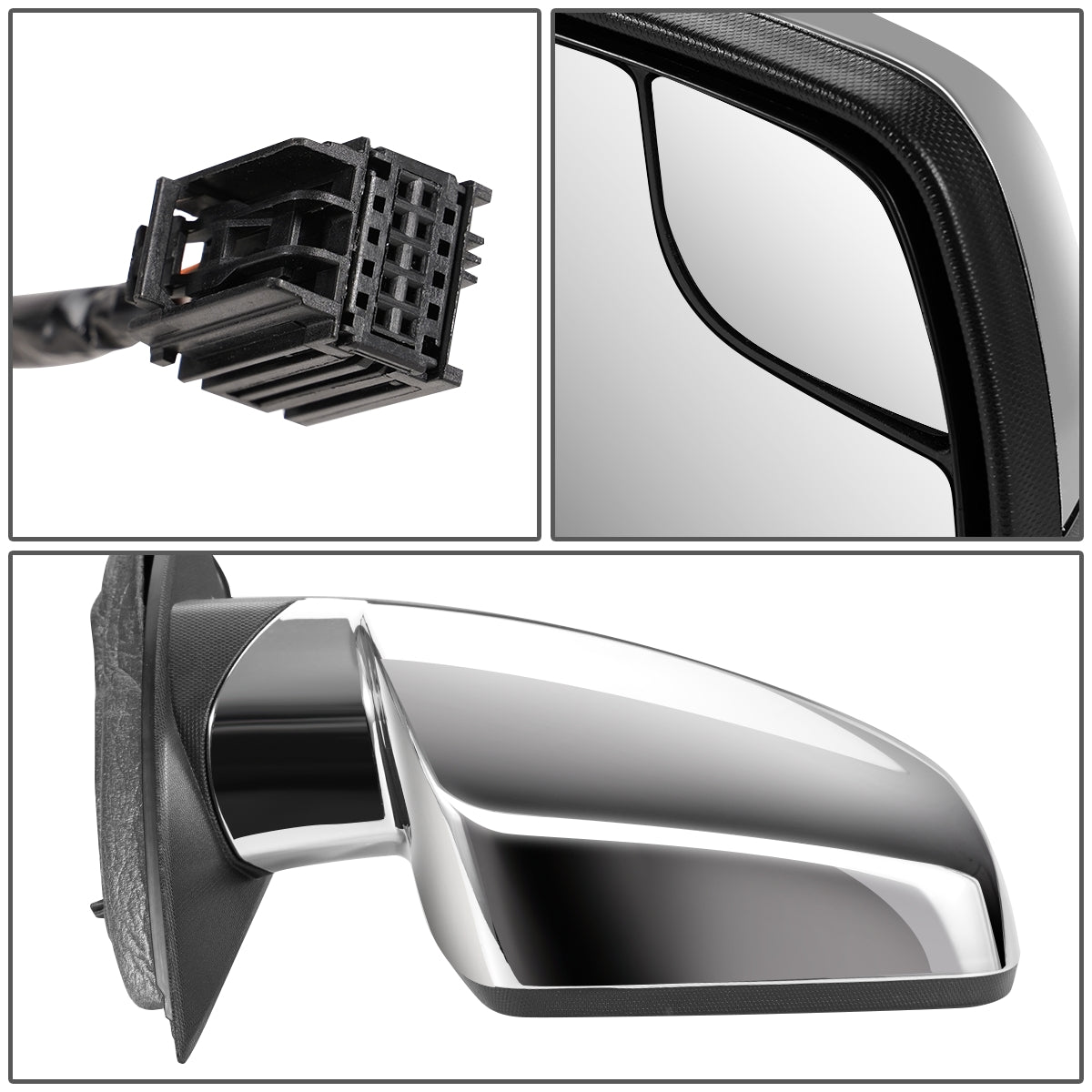 RETROVISOR MIRROR - OEM - 10-16 CHEVY EQUINOX - POWERED - W/ MEMORY - FOLDING - W/ BLIND SPOT GLASS - CHROME - RIGHT