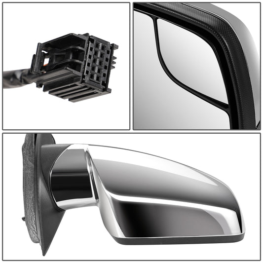 RETROVISOR MIRROR - OEM - 10-16 CHEVY EQUINOX - POWERED - W/ MEMORY - FOLDING - W/ BLIND SPOT GLASS - CHROME - RIGHT