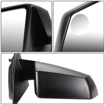 RETROVISOR MIRROR - OEM - 13-16 GMC ACADIA - POWERED - W/ ROUND BLIND SPOT GLASS - PAINTED - BLACK - RIGHT