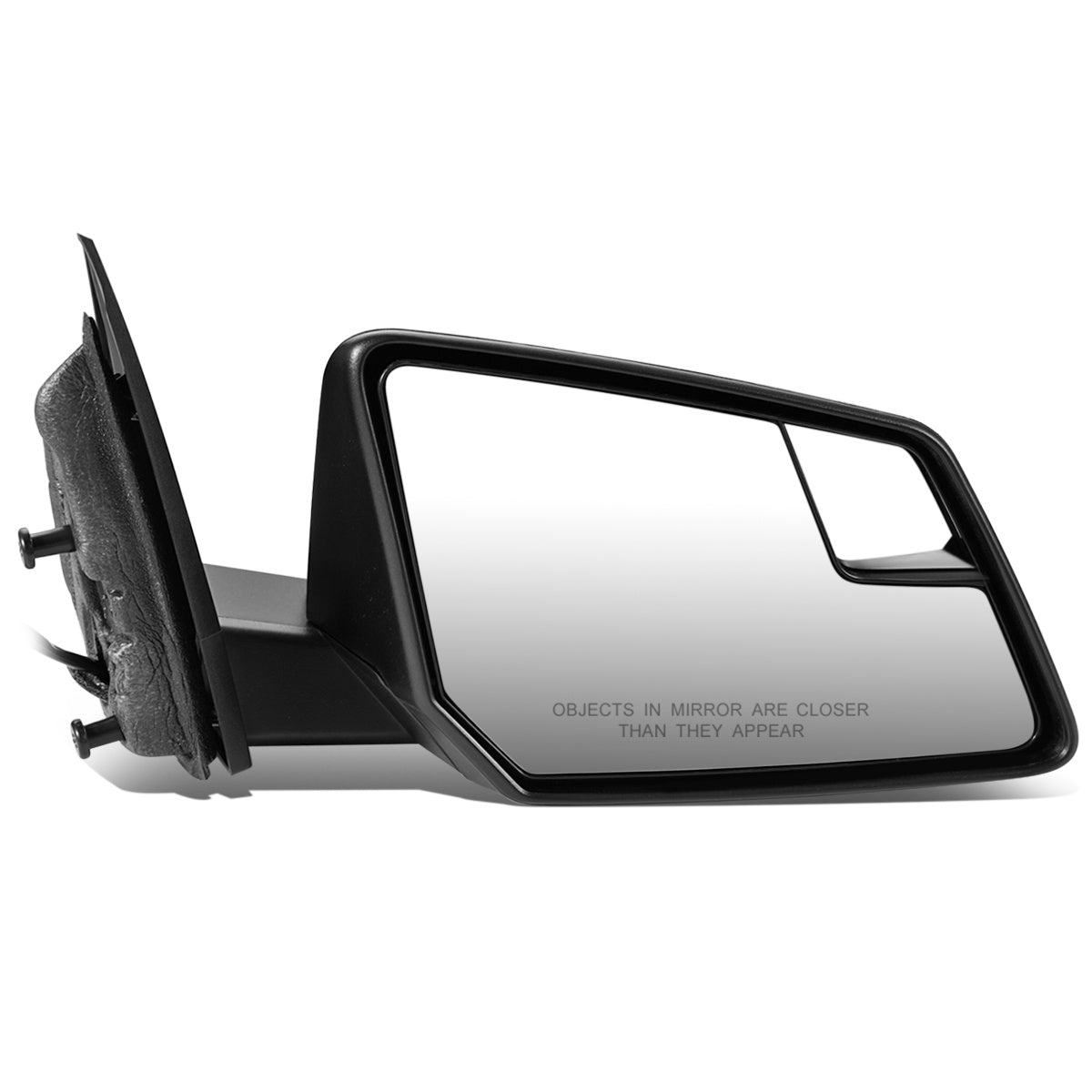 RETROVISOR MIRROR - OEM - 13-16 GMC ACADIA - POWERED - W/ SQUARED BLIND SPOT GLASS - PAINTED - BLACK - RIGHT