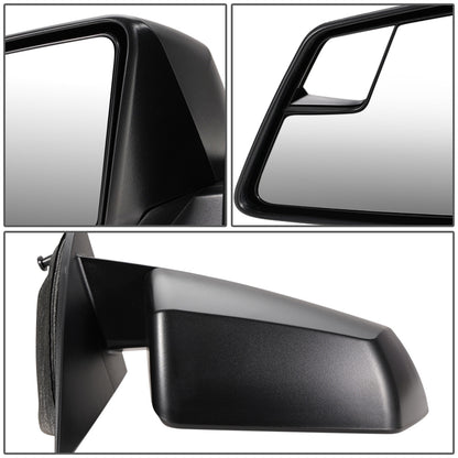 RETROVISOR MIRROR - OEM - 13-16 GMC ACADIA - POWERED - W/ SQUARED BLIND SPOT GLASS - PAINTED - BLACK - RIGHT