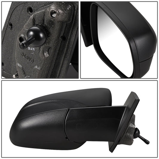 RETROVISOR MIRROR - OEM - 16-18 CHEVY SPARK - MANUAL - W/ CABLE - FOLDING - TEXTURED - BLACK - RIGHT