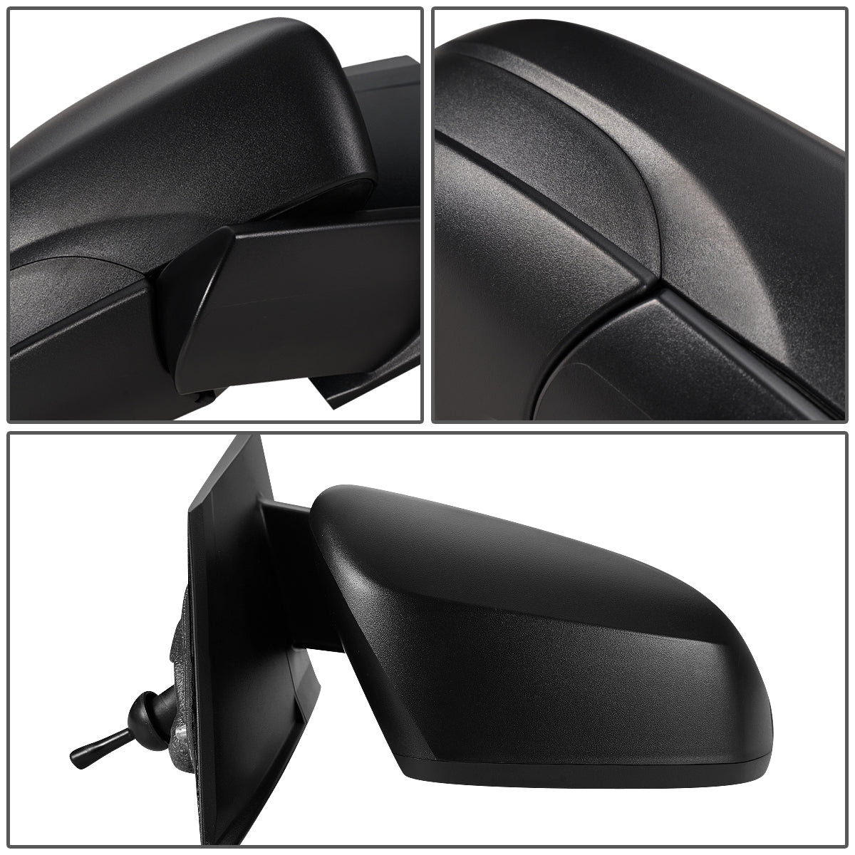 RETROVISOR MIRROR - OEM - 16-18 CHEVY SPARK - MANUAL - W/ CABLE - FOLDING - TEXTURED - BLACK - RIGHT