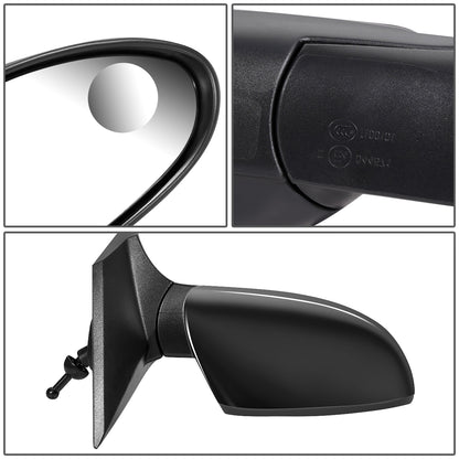 RETROVISOR MIRROR - OEM - 12-13 CHEVY SONIC - MANUAL - W/ CABLE - FOLDING - W/ BLIND SPOT GLASS - BLACK MATERIAL - RIGHT