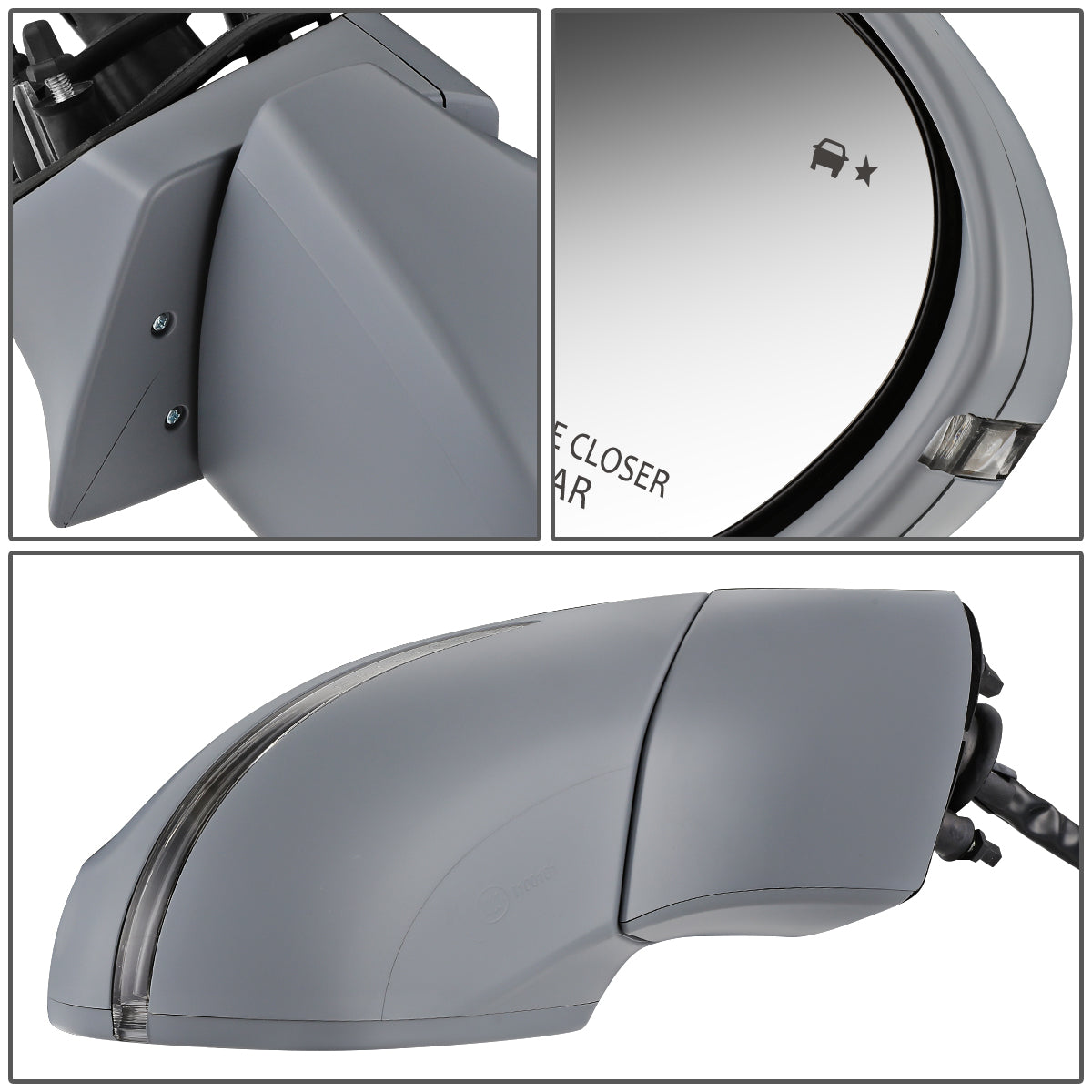 RETROVISOR MIRROR - OEM - 16-18 BUICK ENVISION - POWERED - HEATED - W/ SIGNAL LIGHT - W/ MEMORY BLIND SPOT DETECTION - FOLDING - W/O AUTO DIMMING - GRAY - RIGHT