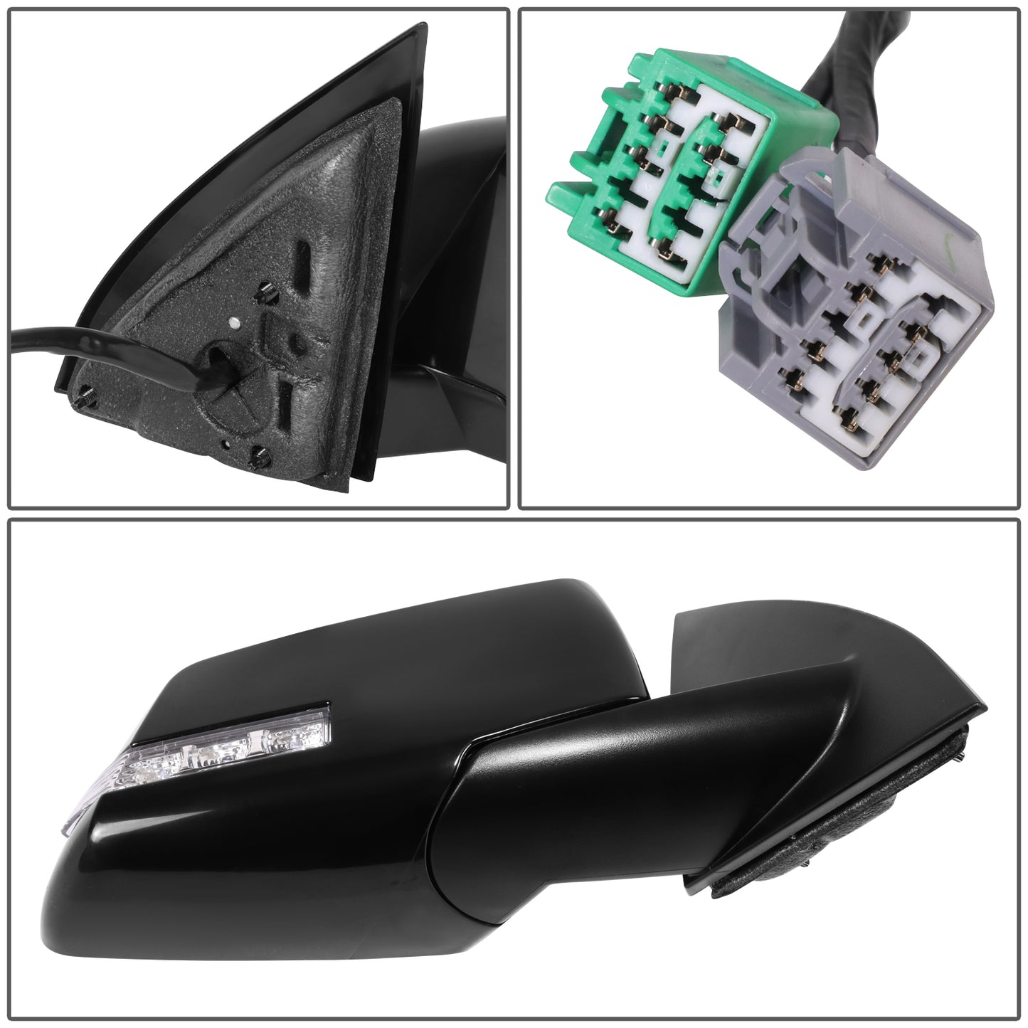 RETROVISOR MIRROR - OE STYLE - CHEVROLET TRAVERSE 13-17 - GMC ACADIA 13-16 - GMC ACADIA LIMITED 17 - WITH POWER WITH HEATED WITH SIGNAL WITH BLIND SPOT WITH MEMORY - PASSENGER SIDE - PAINT TO MATCH - BLACK