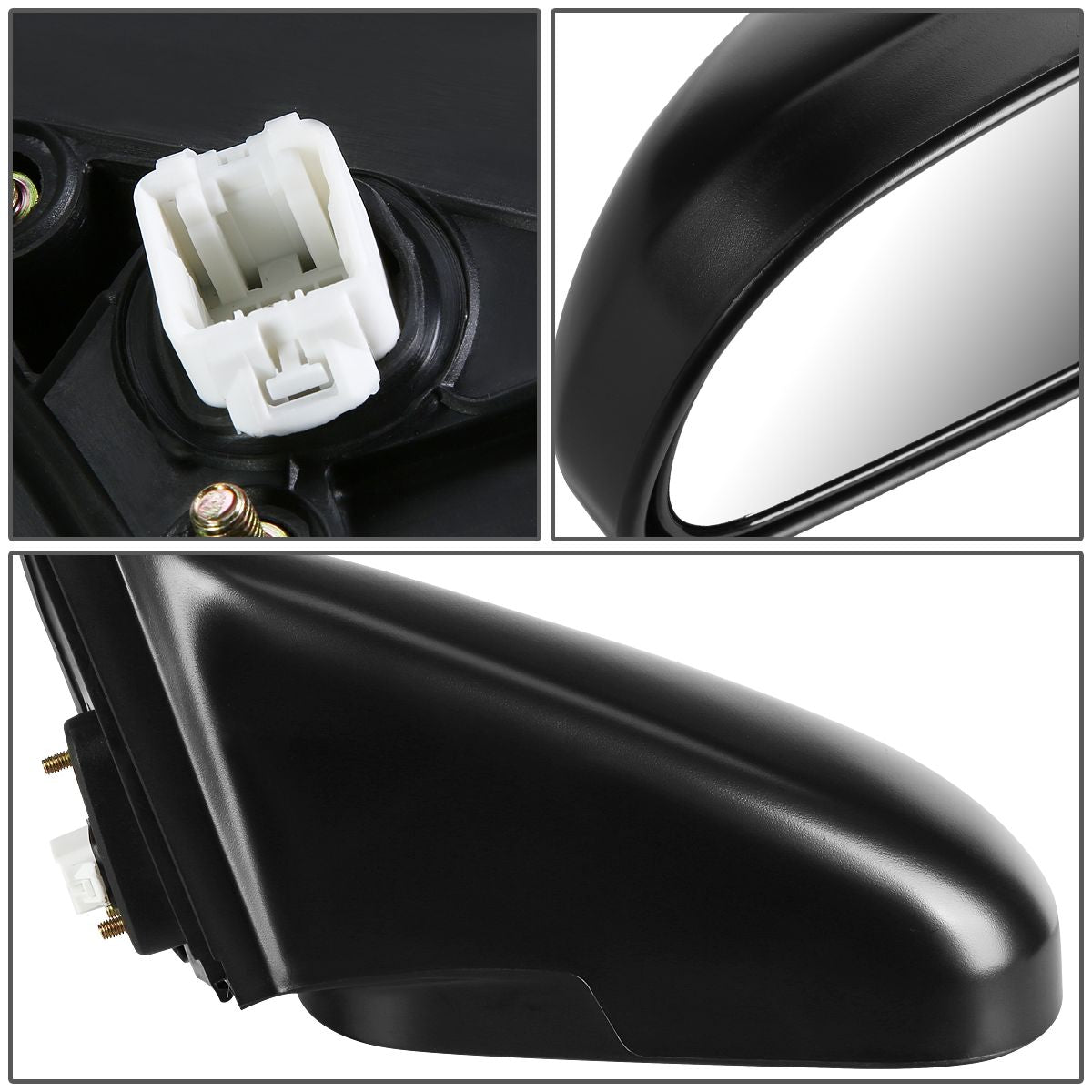 RETROVISOR MIRROR - OEM - 96-00 HONDA CIVIC 4-DOOR - POWERED - PAINTABLE - BLACK - LEFT