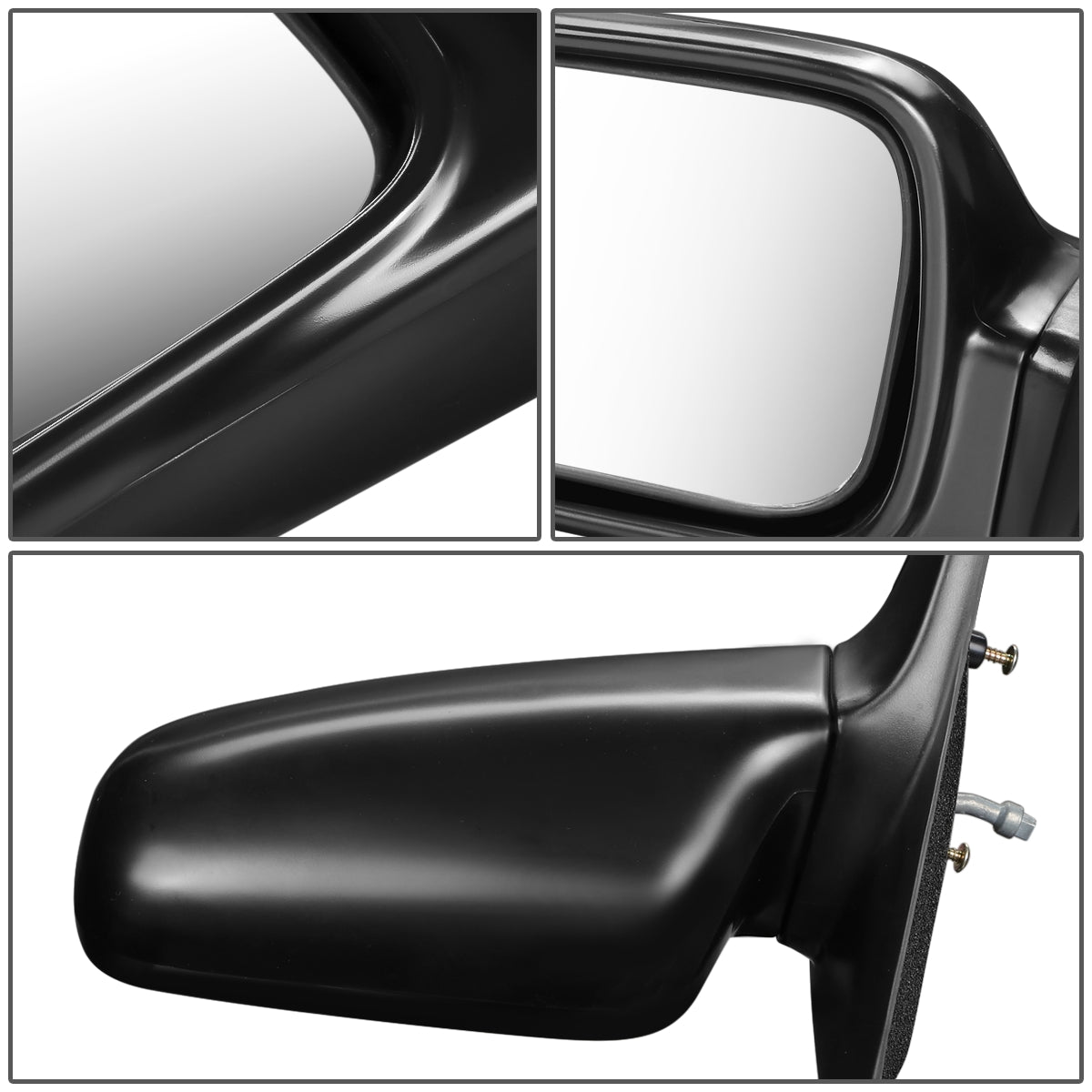 RETROVISOR MIRROR - OEM - 88-91 HONDA CIVIC - MANUAL - W/ LEVER - FLEXIBLE - BLACK MATERIAL - LEFT