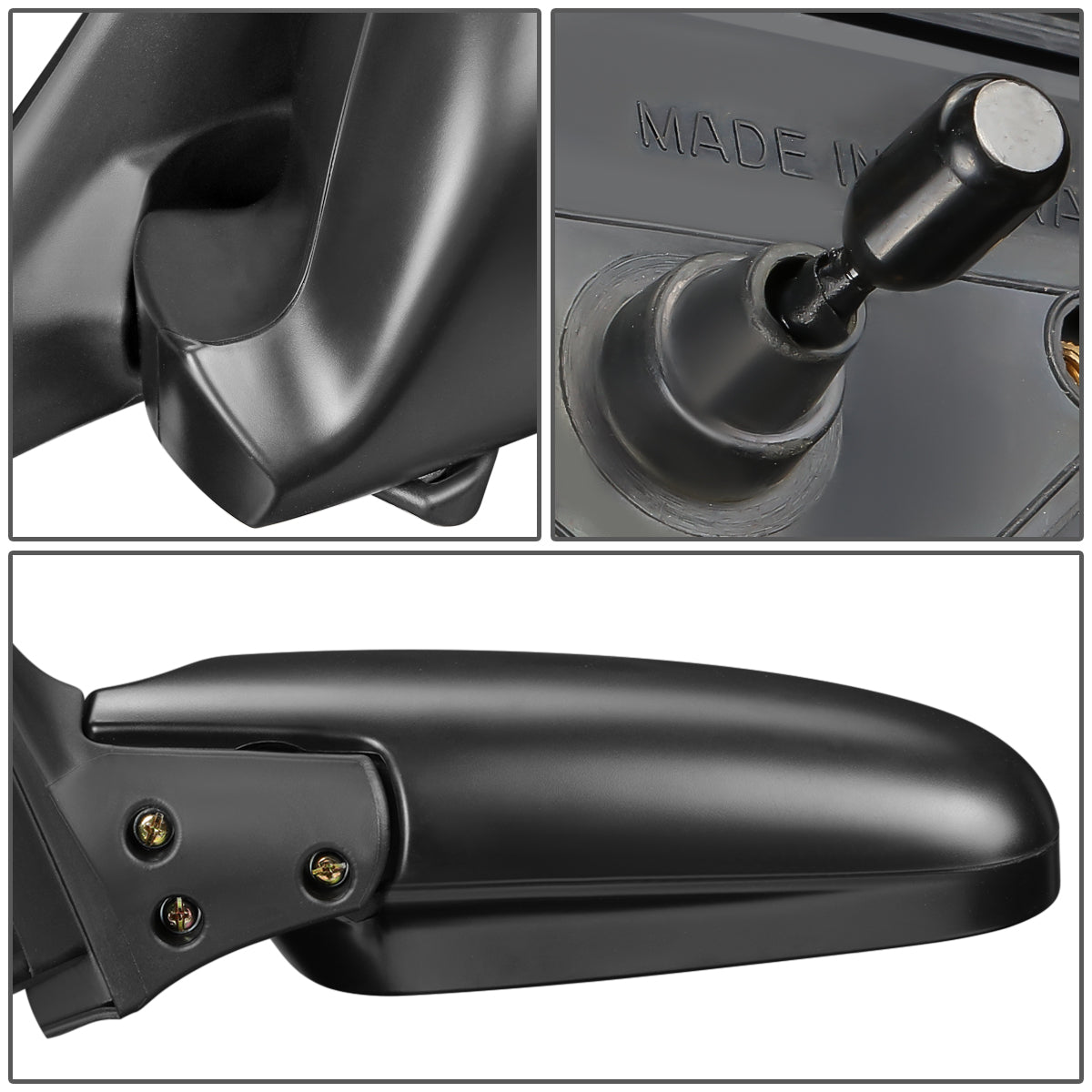 RETROVISOR MIRROR - OEM - 90-93 HONDA ACCORD - FOLDING - TEXTURED - BLACK - LEFT