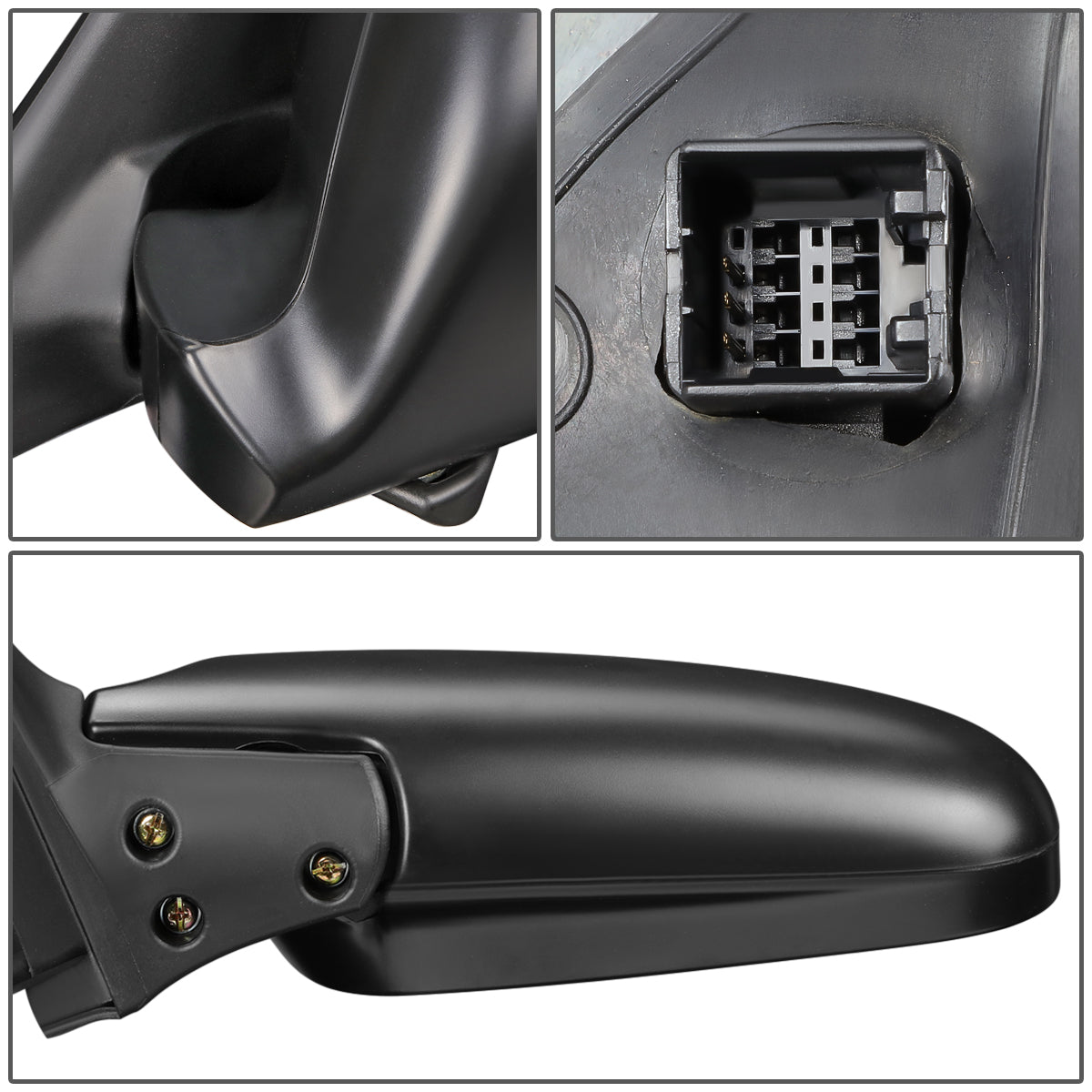 RETROVISOR MIRROR - OEM - 90-93 HONDA ACCORD - POWERED - FOLDING - TEXTURED - BLACK - LEFT