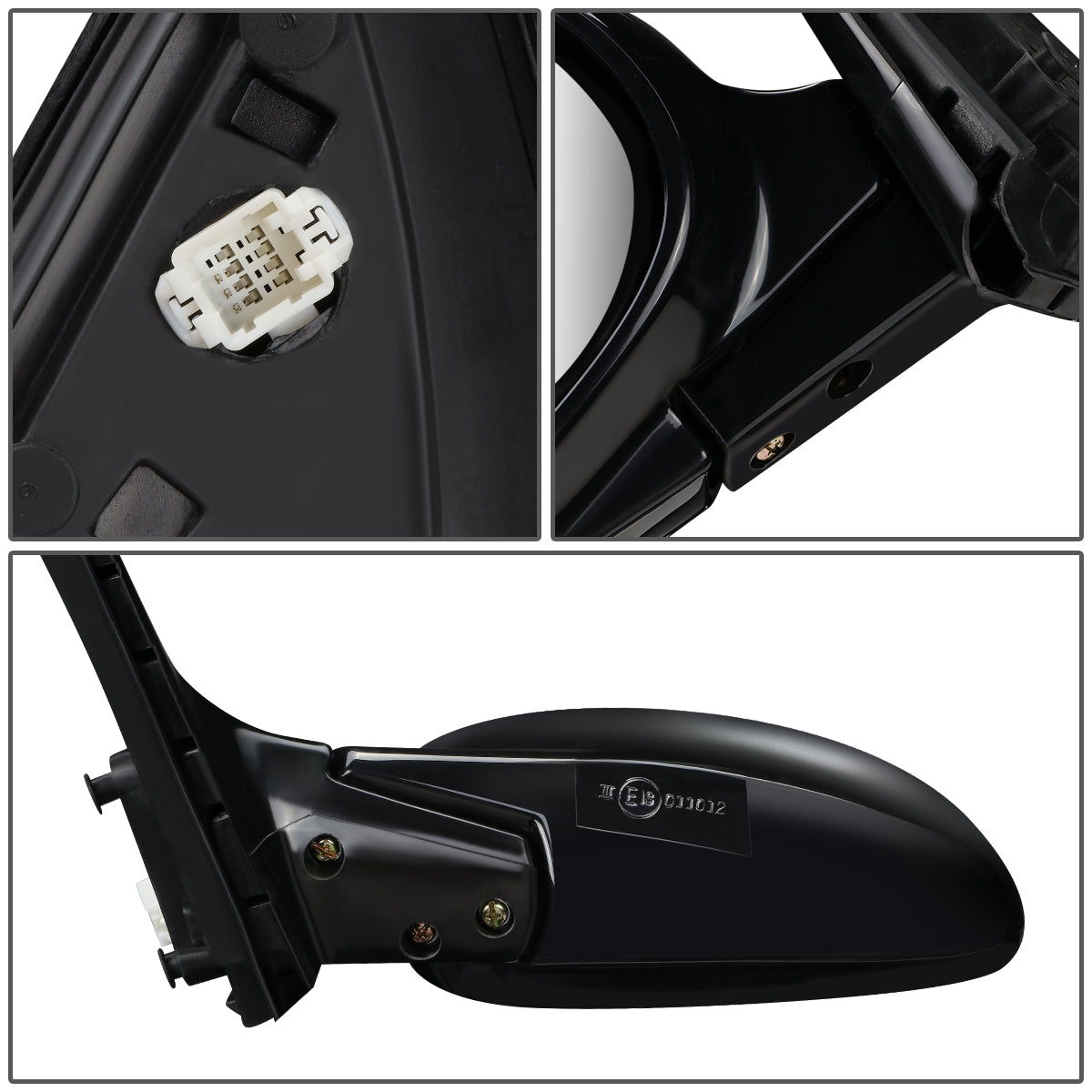 RETROVISOR MIRROR - OEM - 92-95 HONDA CIVIC - POWERED - FOLDING - BLACK MATERIAL - LEFT