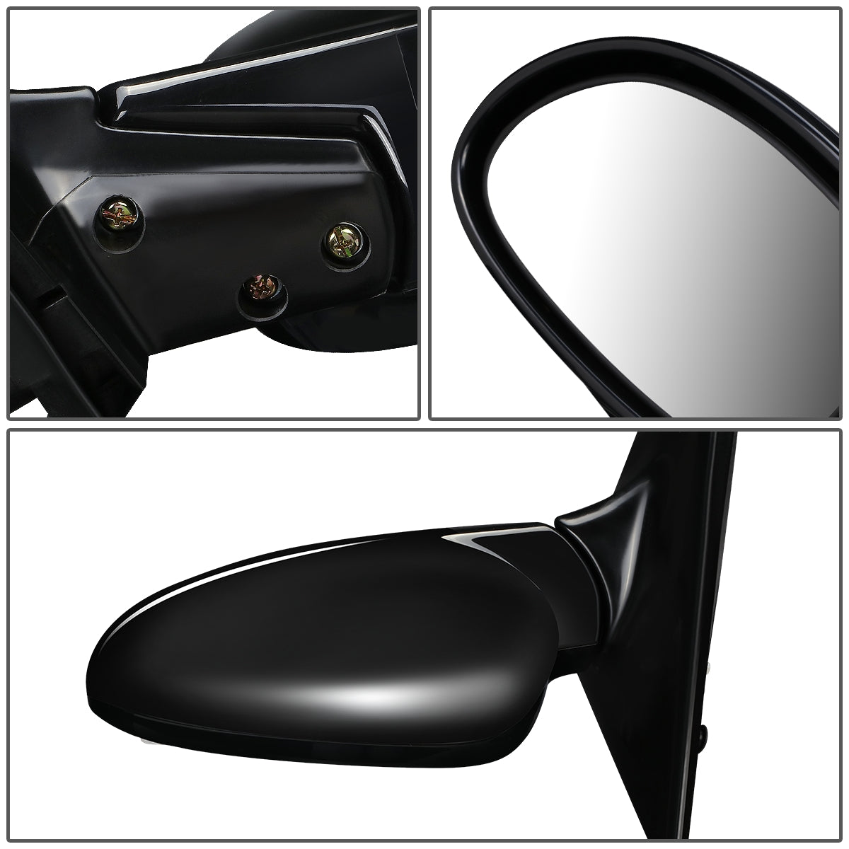 RETROVISOR MIRROR - OEM - 92-95 HONDA CIVIC - POWERED - FOLDING - BLACK MATERIAL - LEFT