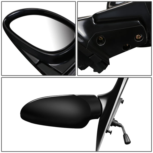 RETROVISOR MIRROR - OEM - 92-95 HONDA CIVIC - MANUAL - W/ LEVER - FOLDING - BLACK MATERIAL - LEFT