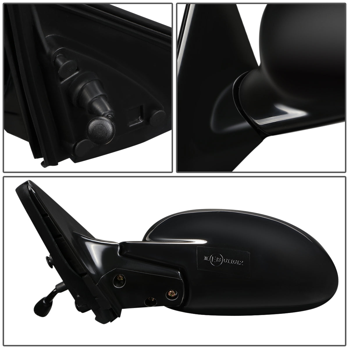 RETROVISOR MIRROR - OEM - 92-95 HONDA CIVIC - MANUAL - W/ LEVER - FOLDING - BLACK MATERIAL - LEFT