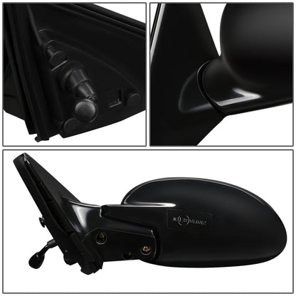 RETROVISOR MIRROR - OEM - 92-95 HONDA CIVIC - MANUAL - W/ LEVER - FOLDING - BLACK MATERIAL - LEFT