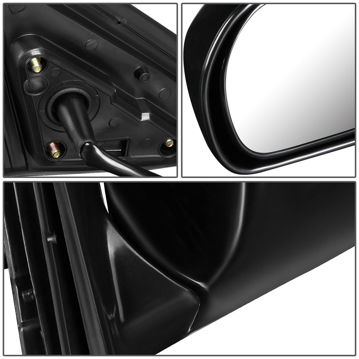 RETROVISOR MIRROR - OEM - 98-02 HONDA ACCORD 4-DOOR - POWERED - PAINTABLE - BLACK - LEFT